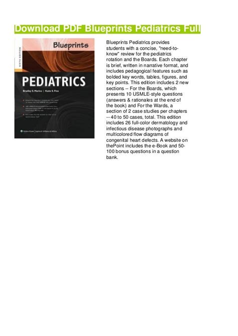 Blueprints Pediatrics Kindle Editon